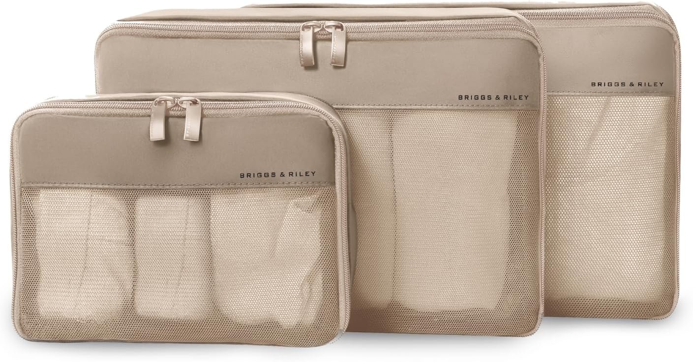 Briggs & Riley Travel Essentials Carry-On Compression Packing Cube Set, Tan
