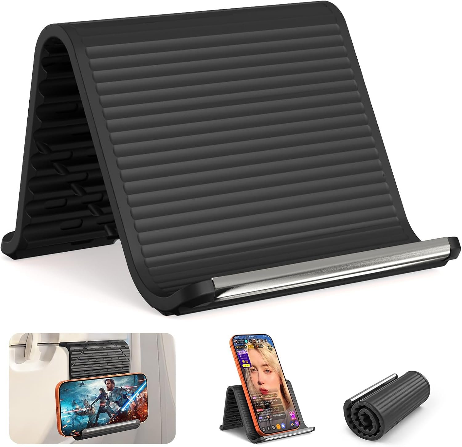 2026 Airplane Phone Holder, Flexible Silicone Portable Phone Stand