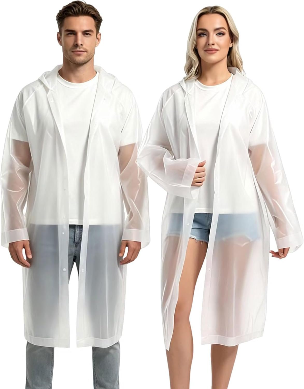 2PCS Borogo Rain Coats for Adults – Reusable Rain Jackets for Men & Women