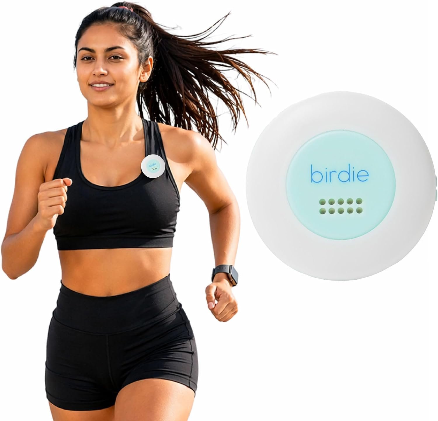 She’s Birdie – The Original Personal Safety Alarm Disc for Bikes, Hikes, and Late Nights – Loud Siren, LED Light for Extra Visibility, Rechargeable, Handsfree, Lightweight, Water Resistant (Aqua)