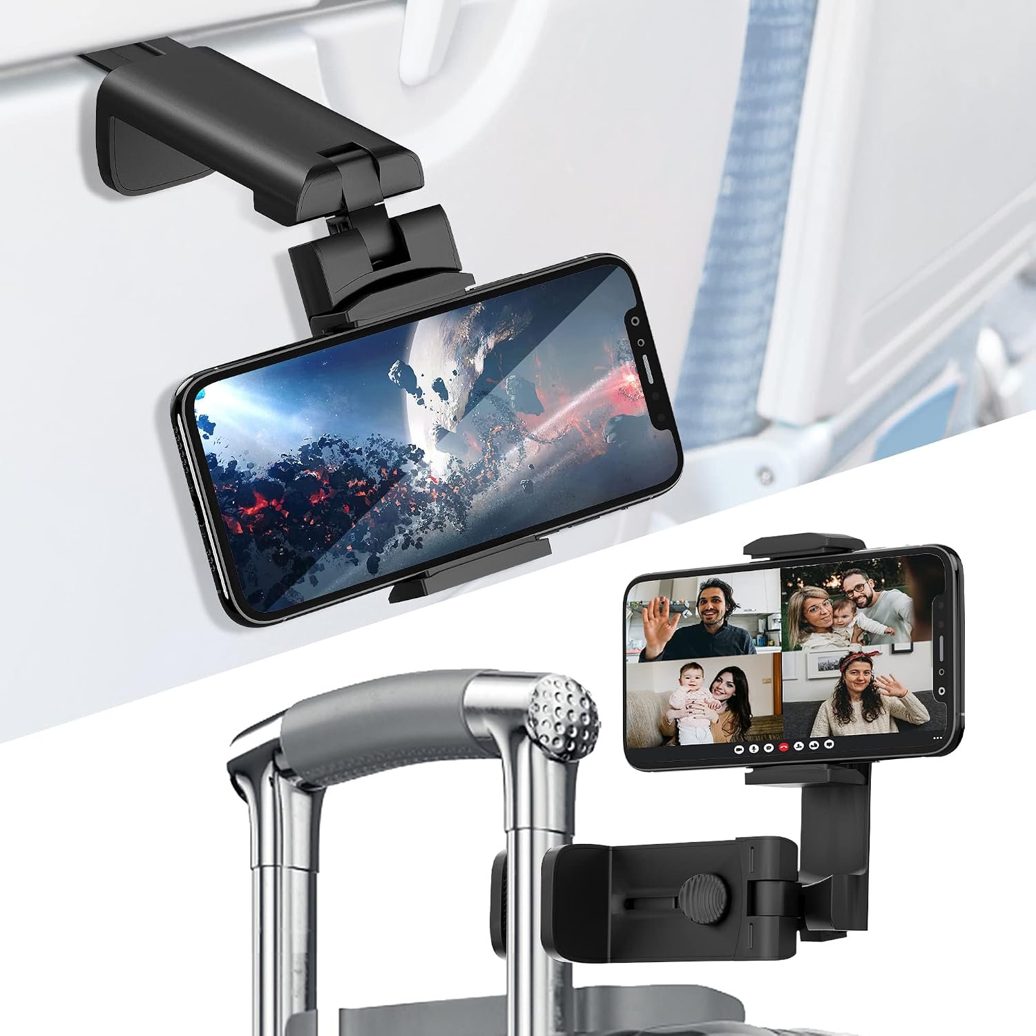 Airplane Phone Holder, 360 Multi-Angle Adjust Mount for Flight