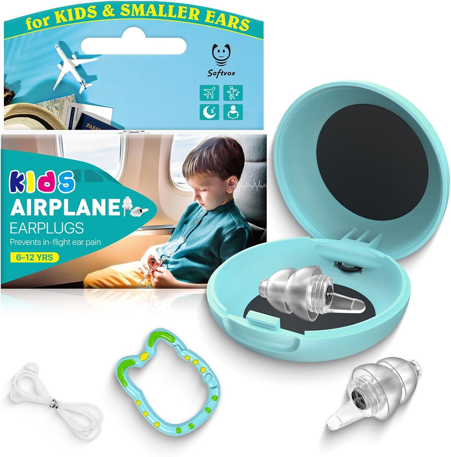 Airplane Ear Plugs for Kids 6YRS+, Travel Ear Protection, Reusable
