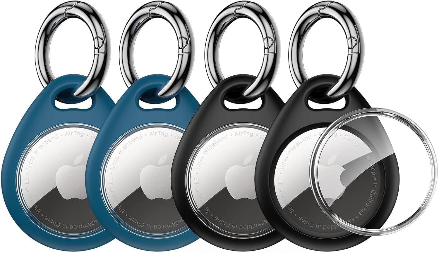 UNBREAKcable AirTag Holder for Apple – 4 Pack Air Tag Case with Keychain