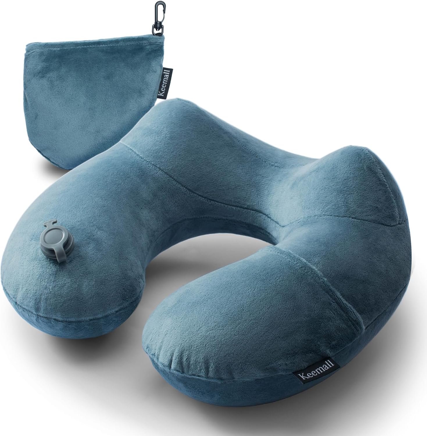 Keemall Inflatable Travel Neck Pillow, Cervical Support for Airplane & Car