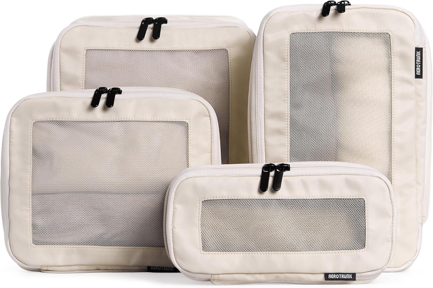 Aerotrunk Compression Packing Cubes for Travel, 4-Pack, Beige