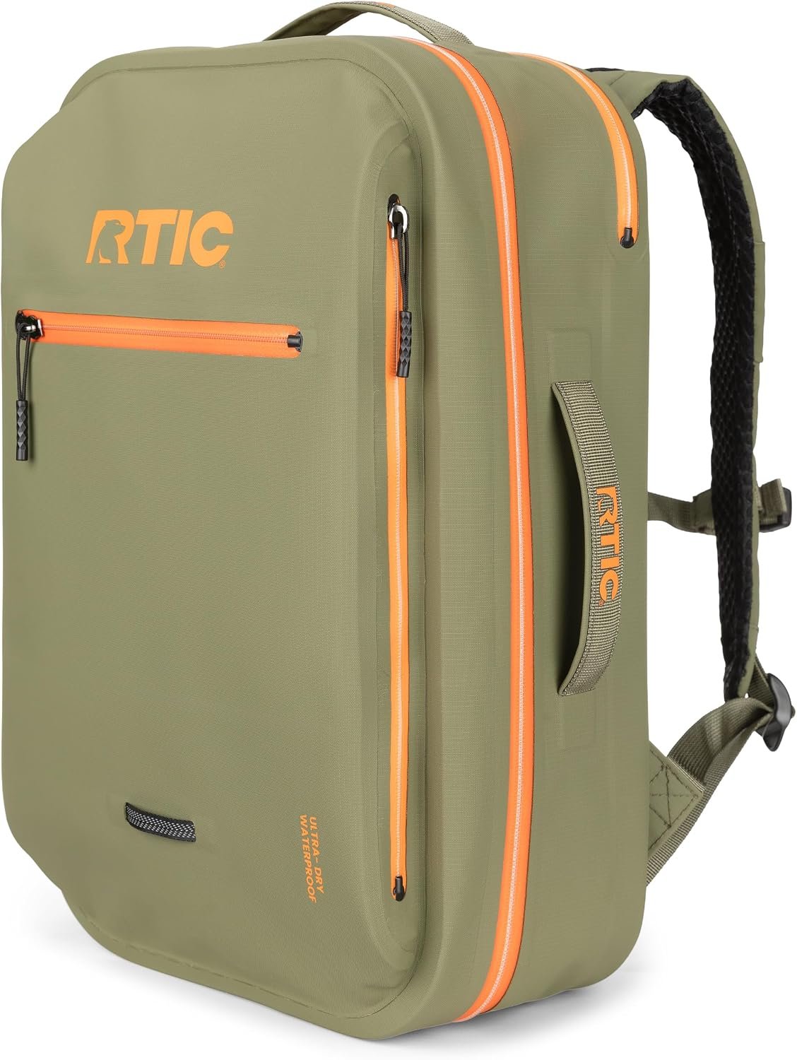 RTIC Ultra Dry Backpack Waterproof 26 L, Olive & Orange