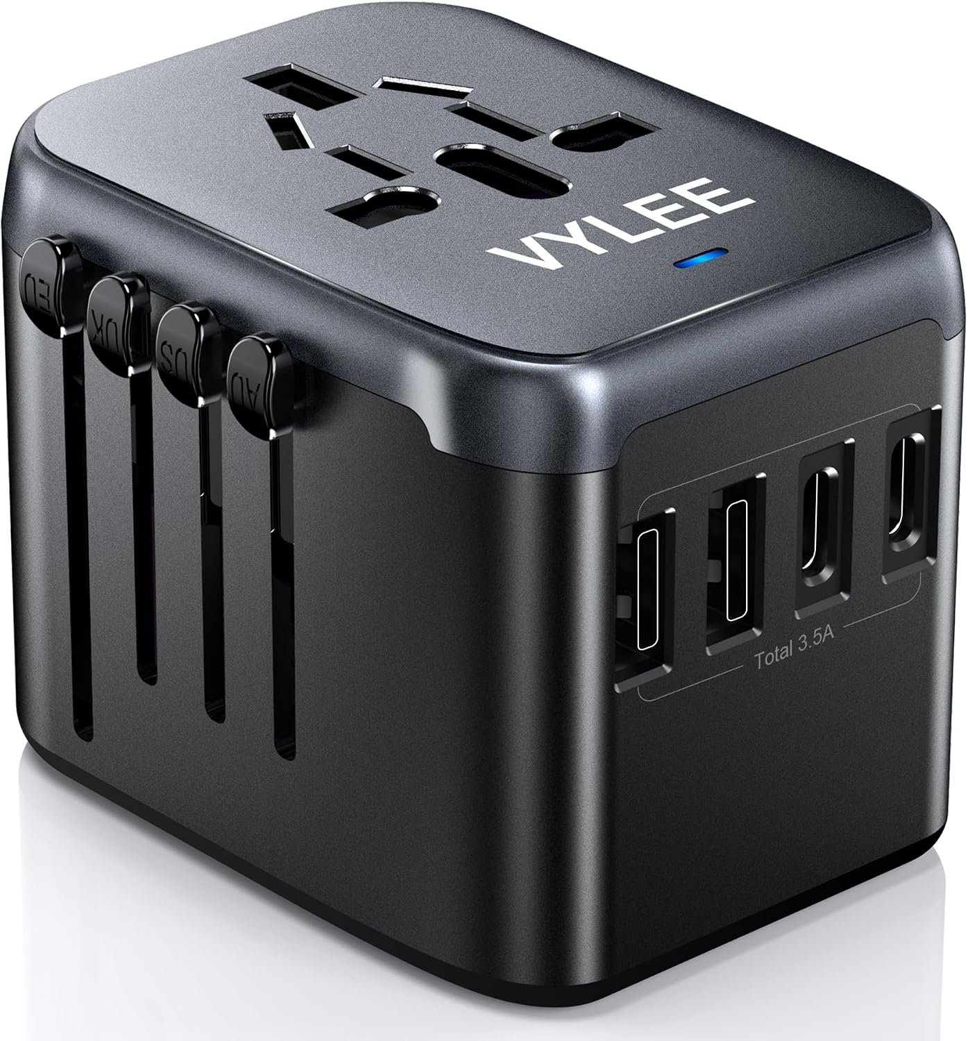 VYLEE Universal Travel Adapter, 5 in 1 International Power Adapter