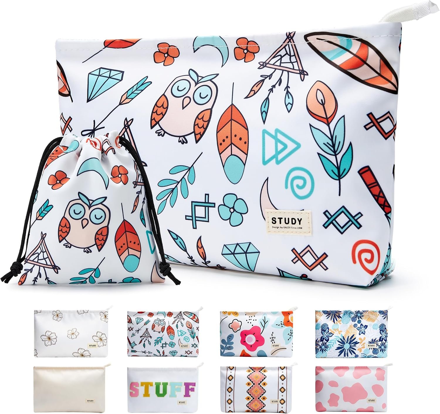 WLLWOO 2pcs Makeup Bag Waterproof Cosmetic Pouch for Women Purse