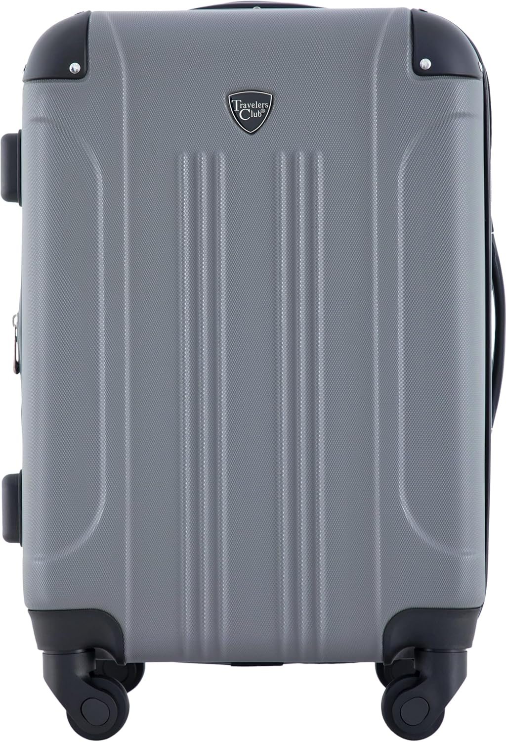 Travelers Club Chicago Hardside Expandable Spinner Luggage, Charcoal, 20″(22in with wheels) Carry-On
