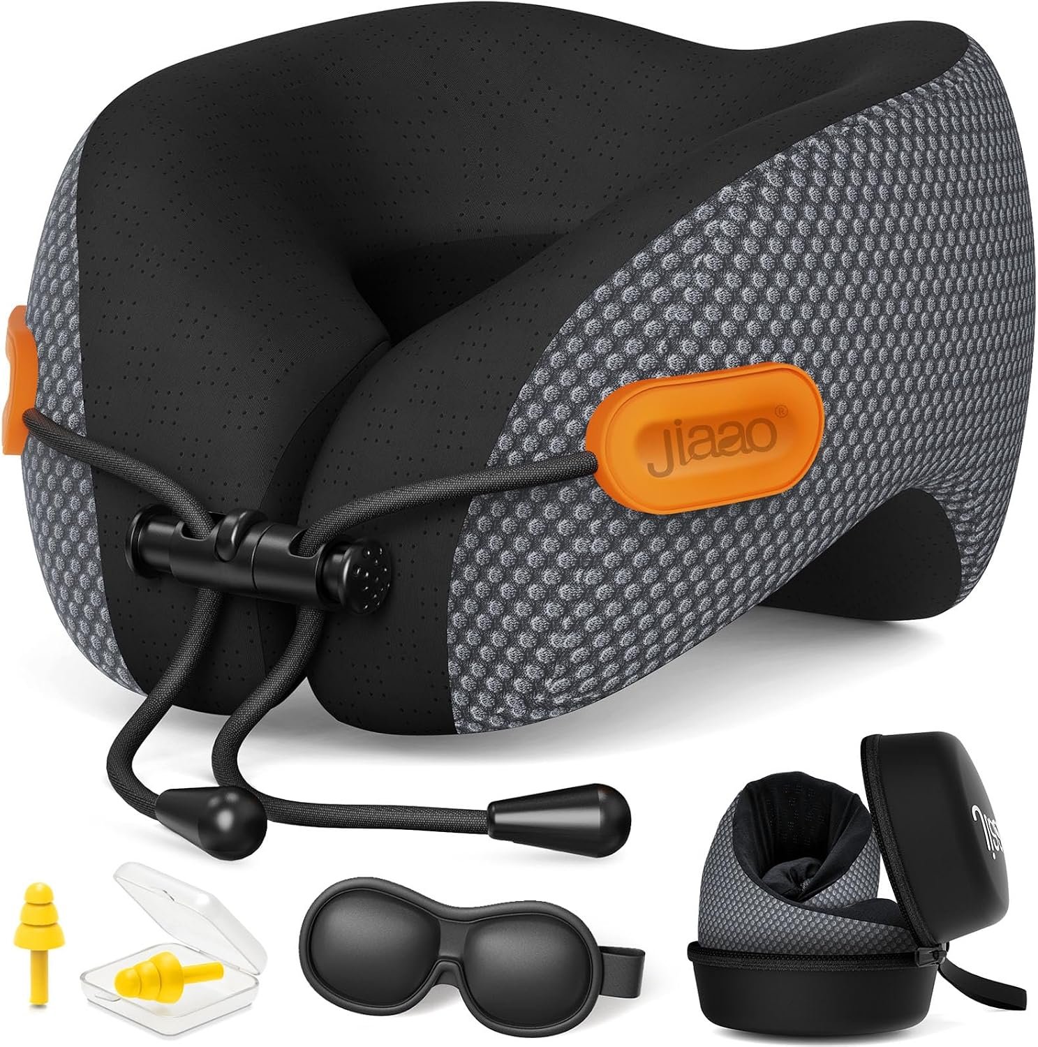 jiaao Travel Pillow,Airplane Neck Pillow with 360° Neck and Chin Support