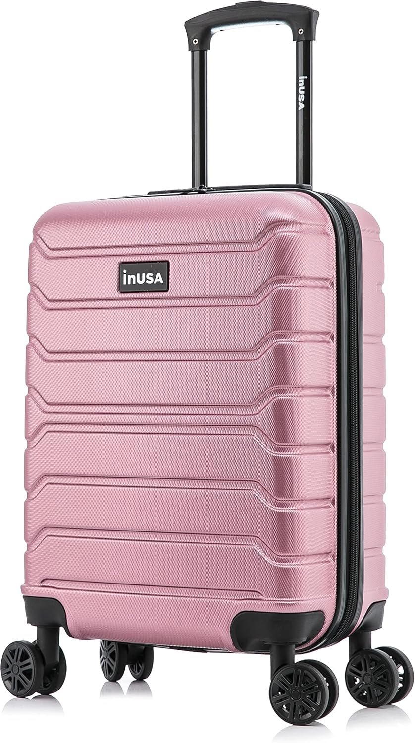 InUSA TREND 20-Inch Carry-On Hardside Spinner Luggage Lightweight Rose Gold