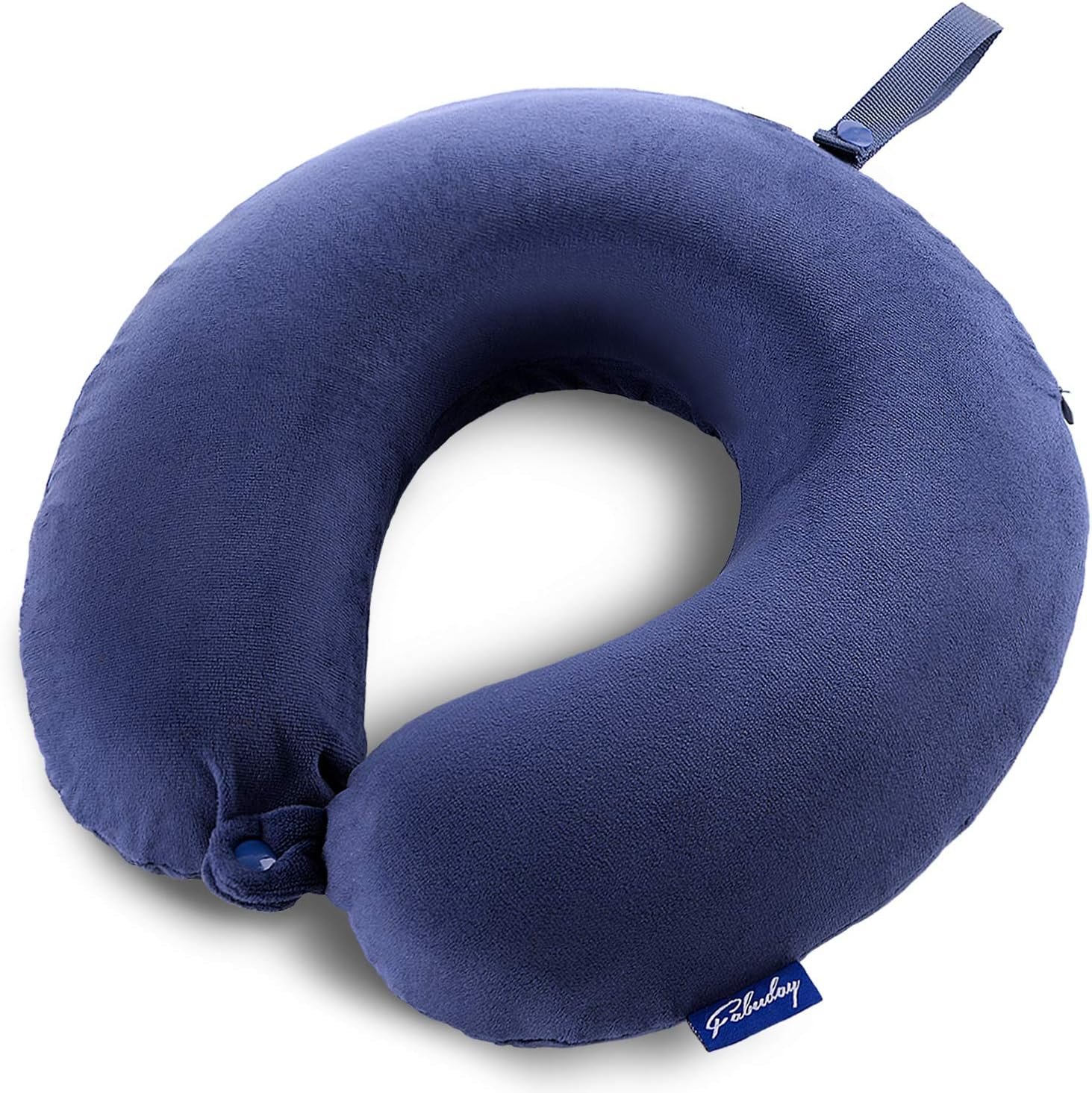 Fabuday Travel Pillow Memory Foam – Head Neck Support Airplane Pillow for Traveling, Car, Home, Office, Travel Neck Flight Pillow with Attachable Snap Strap Soft Washable Cover