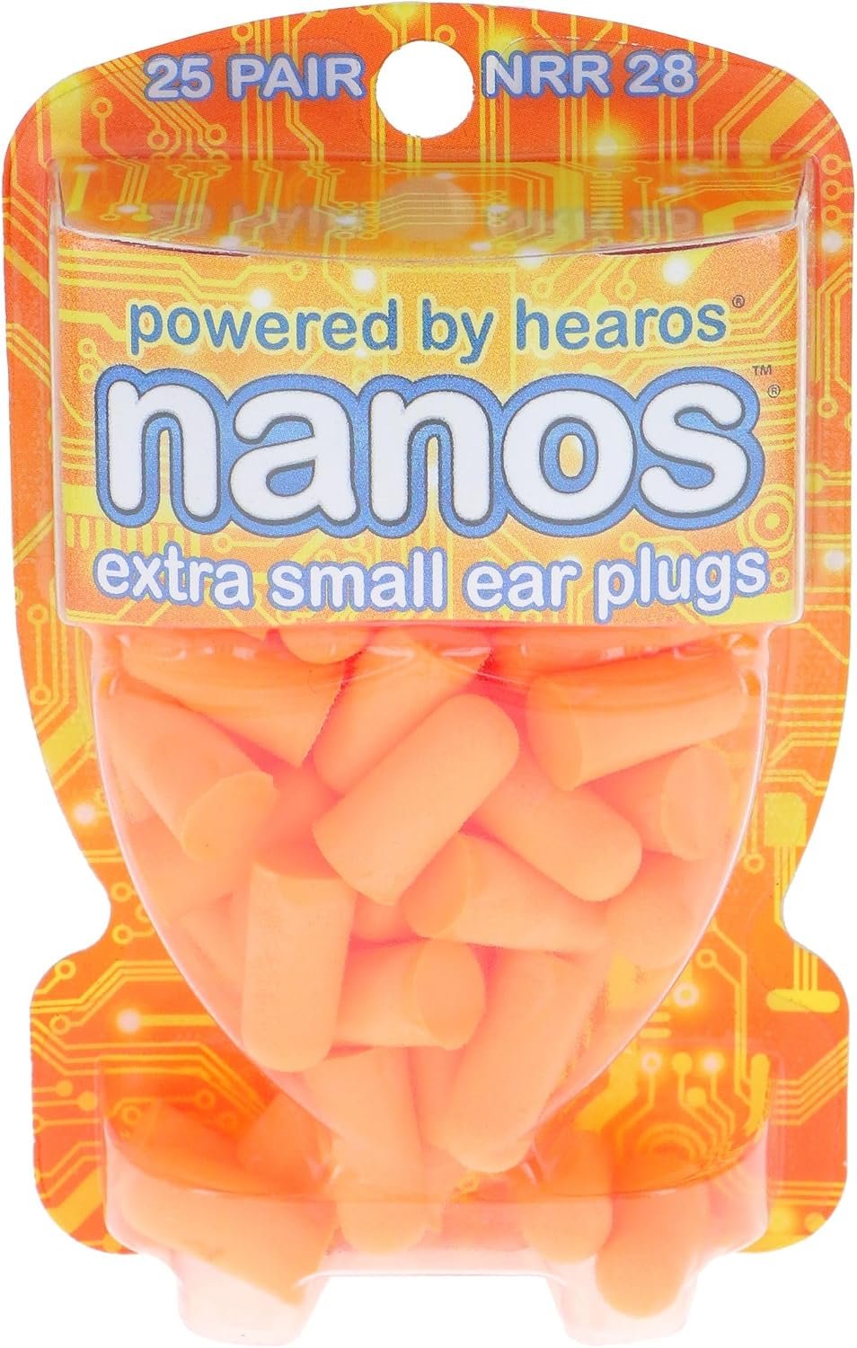 HEAROS Nanos NRR 28 Noise Cancelling Foam Ear Plugs – Extra Small Hearing Protection for Petite Ears – Ideal for Sleeping snoring Travel Concerts Sports Events and Shooting (25 Pairs)