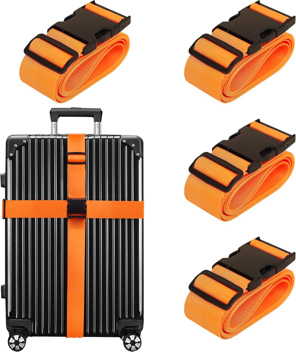 Chelmon Luggage Straps for Suitcases TSA Approved Travel Essentials 4 Pack