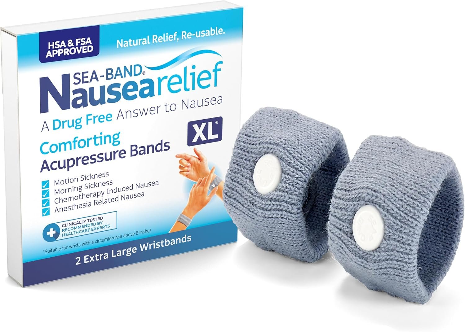 Sea-Band XL Sized Acupressure Wristbands