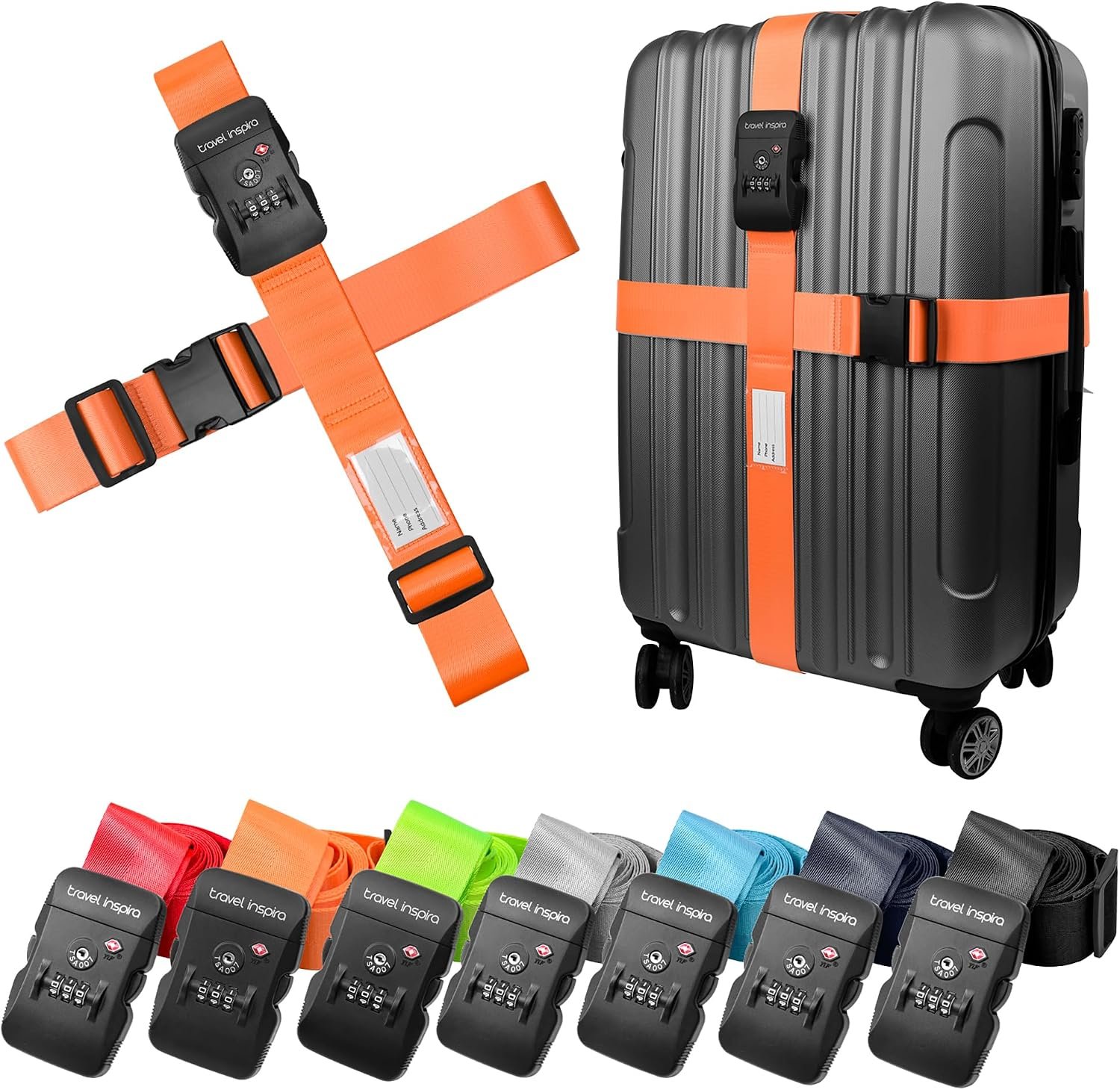 Travel Inspira TSA Approved Luggage Strap Heavy Duty Suitcase Belt