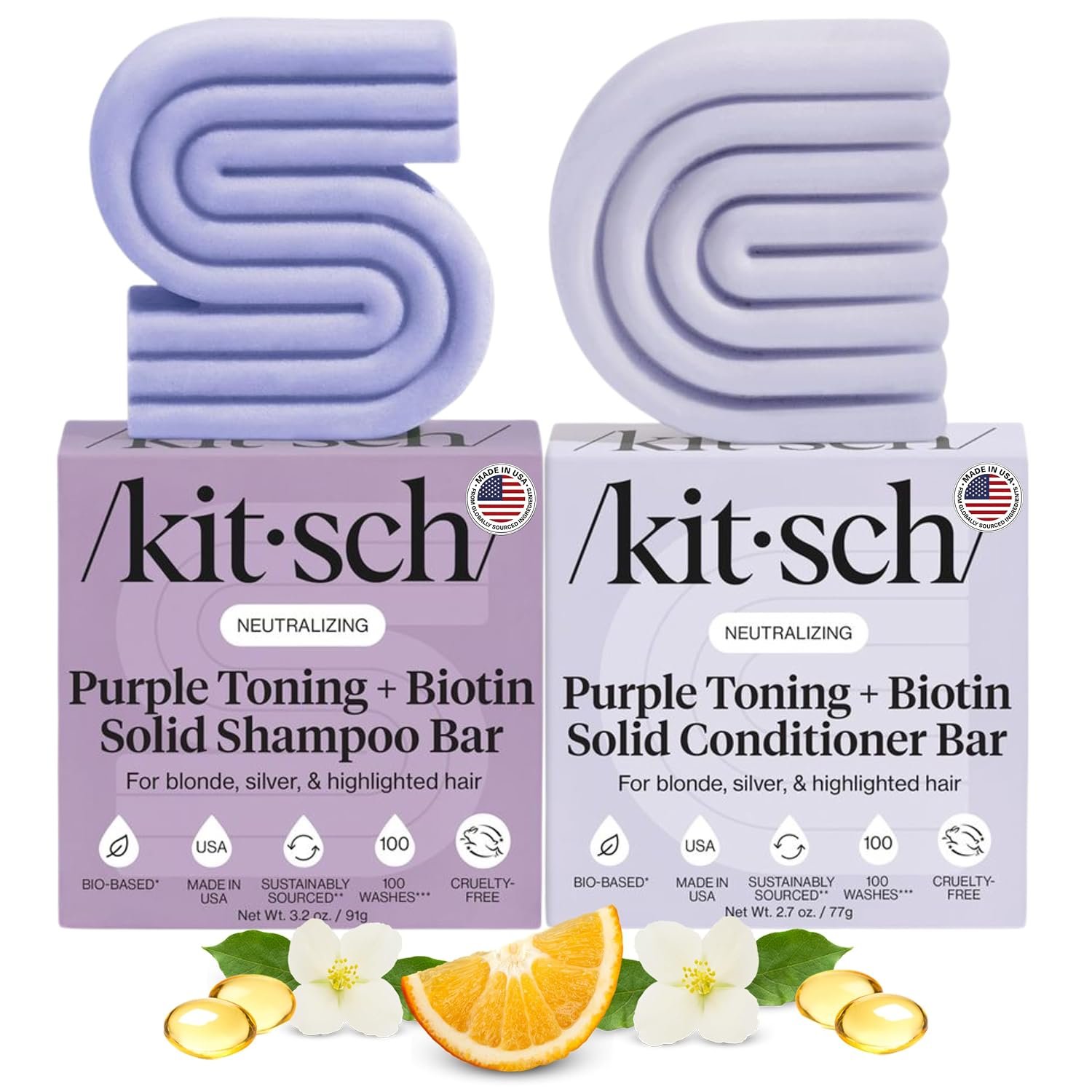 Kitsch Purple Shampoo & Conditioner Set For Blondes & Color Treated Hair