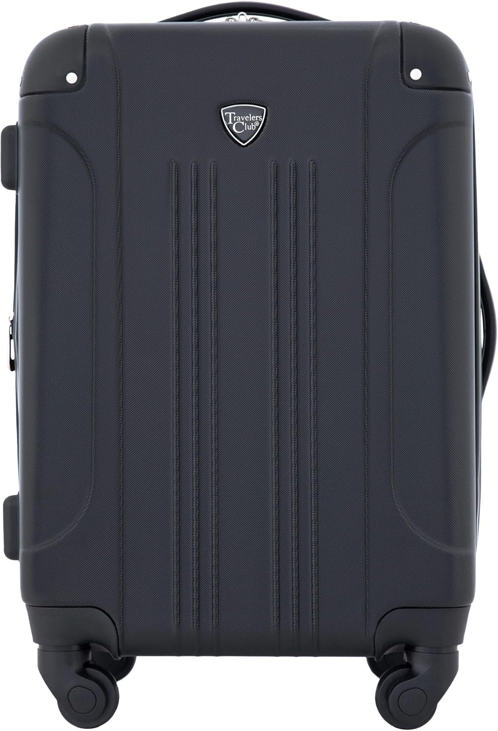 Travelers Club Chicago Hardside Expandable Spinner Luggage, Black, 22″ Carry-On
