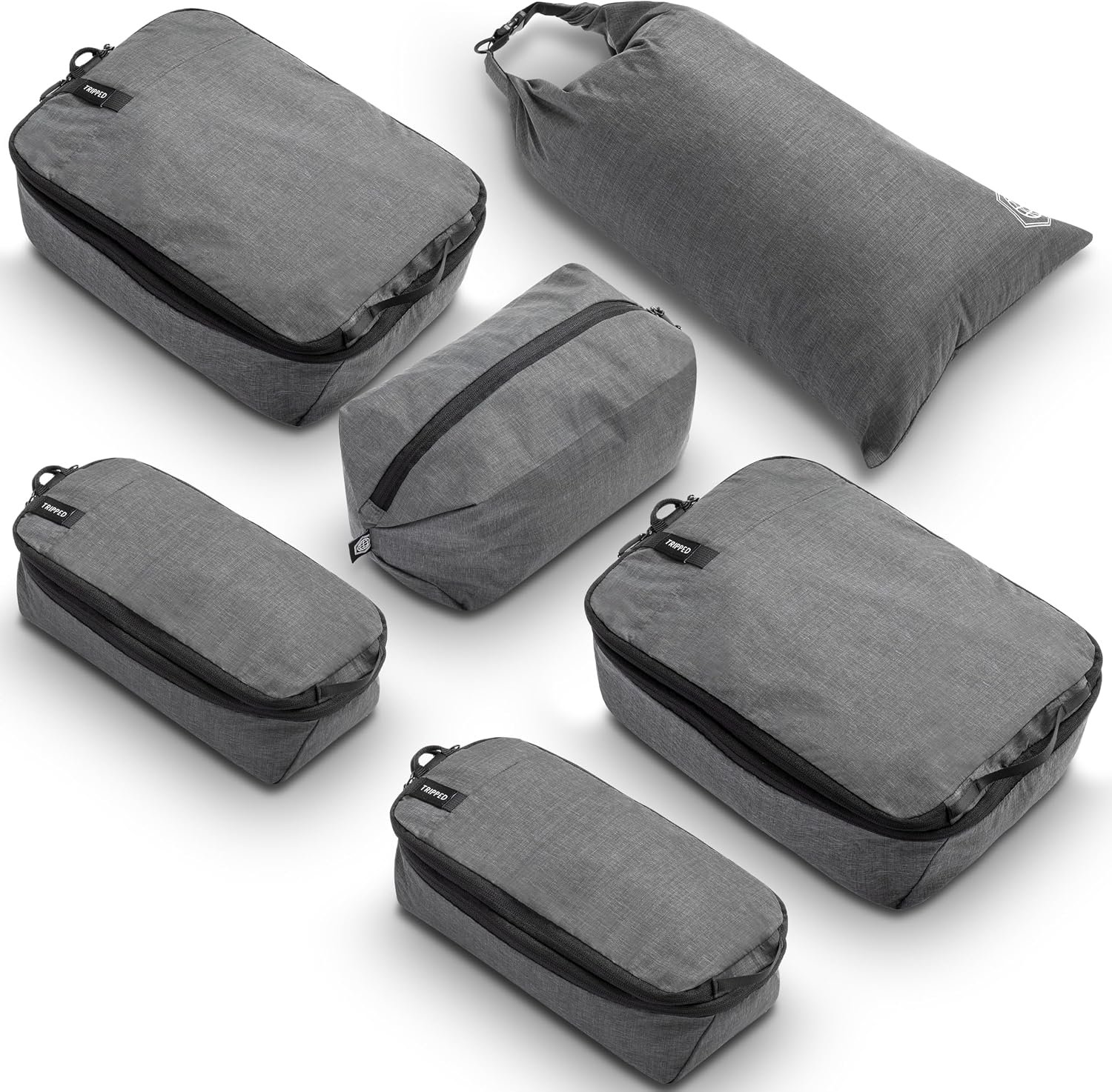 TRIPPED Travel Gear Space Saving Compression Packing Cubes 6-Piece Set