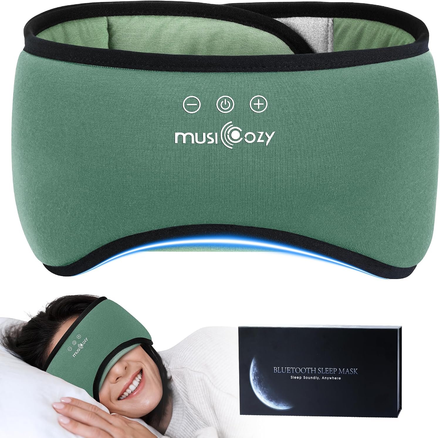 MUSICOZY Sleep Mask with Bluetooth Headphones Eyemask for Side Slippers
